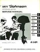 4HP 1971 4W71 Johnson outboard motor Service Manual