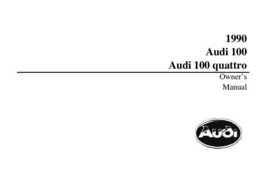1990 Audi 100 and 100 Quattro Owners Manual