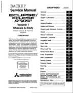 1997-1999 Mitsubishi Eclipse and Mitsubishi Spider Service Manual