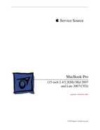 MacBook Pro 15-Inch 2 4/2 2GHz - Mid 2007 -- Late 2007 Service Manual