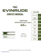 1965 Evinrude SportFour Heavy Duty 60 HP Outboards Service Repair Manual, P/N 4204