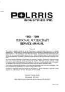 1992-1998 Polaris Personal Watercraft Service Manual PN 9912201