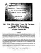 2001 Polaris SLX, PRO 1200, Virage TX, Genesis, Virage TXi, Genesis i Personal Watercraft Service Manual