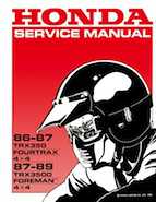 1986-1987 Honda TRX350 FourTrax 4X4, 1987-1989 TRX350D Foreman 4X4 Service Manual