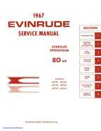 1967 Evinrude StarFlite 80 HP Outboards Service Repair Manual, P/N 4359